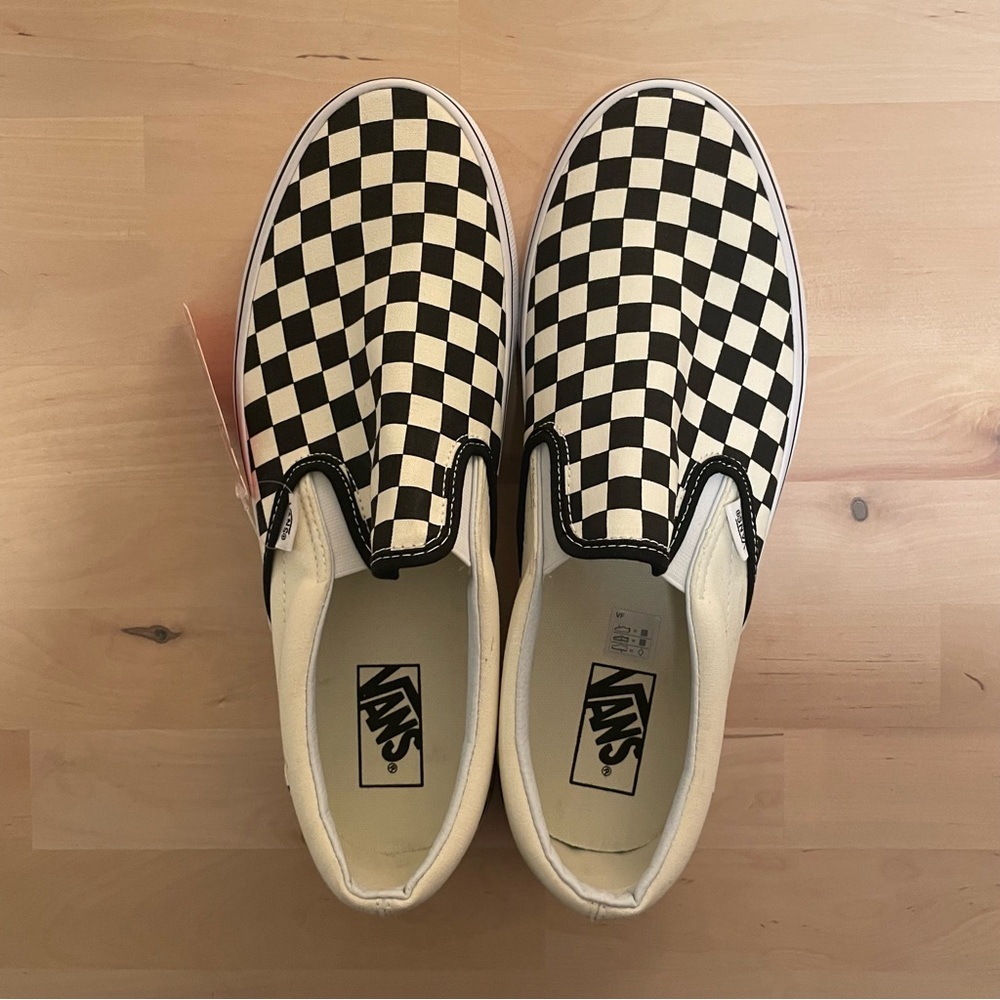Vans Black and White Checkerboard Slip-Ons